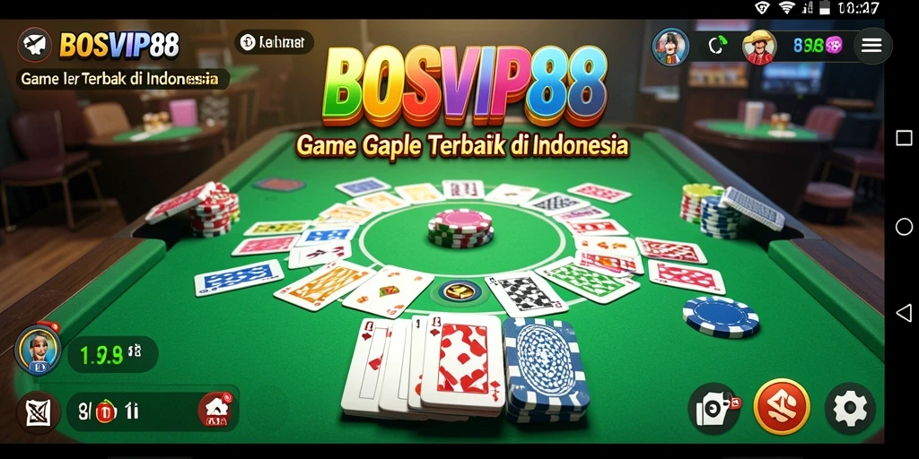 Tampilan gameplay BOSVIP88 yang menarik dan interaktif saat bermain Gaple.