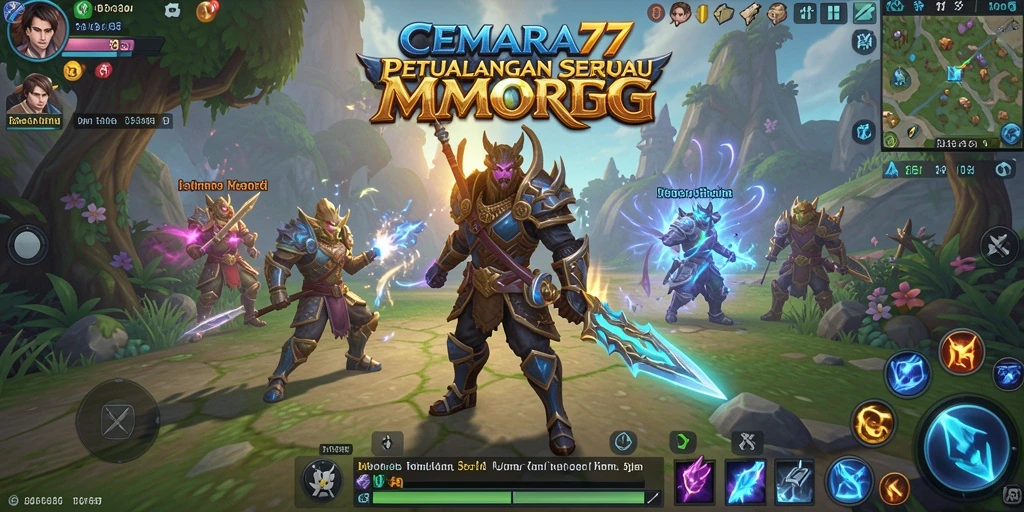 Tampilan gameplay menakjubkan dari CEMARA77 dalam dunia MMORPG.