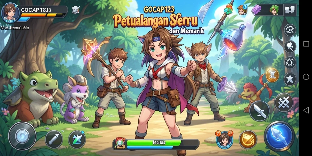 Tangkapan layar utama GOCAP123 dengan gameplay penuh aksi Anime.