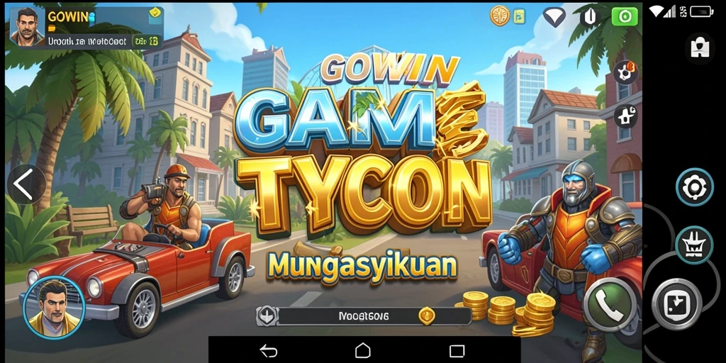 Tampilan gameplay seru di GOWIN dengan elemen Tycoon yang menarik.