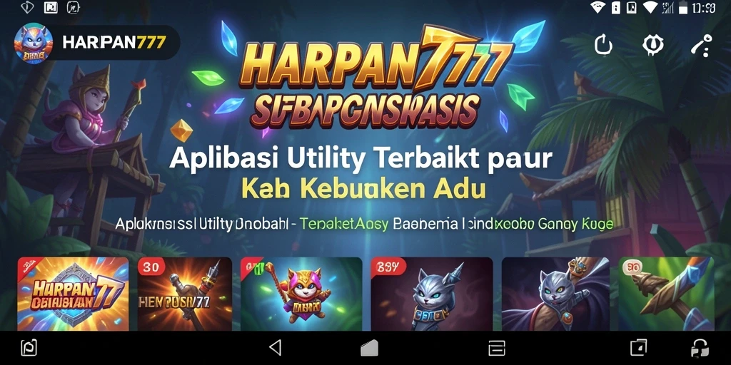 Tampilan antarmuka utama HARAPAN777 yang sederhana dan fungsional.