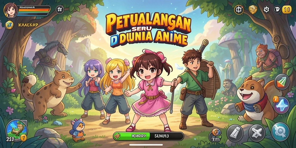 Tampilan menarik dari gameplay KAKRP yang penuh aksi anime.