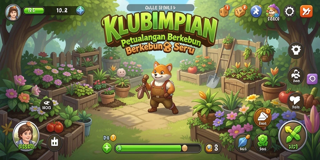 Tangkapan layar menunjukkan momen seru dalam gameplay berkebun.