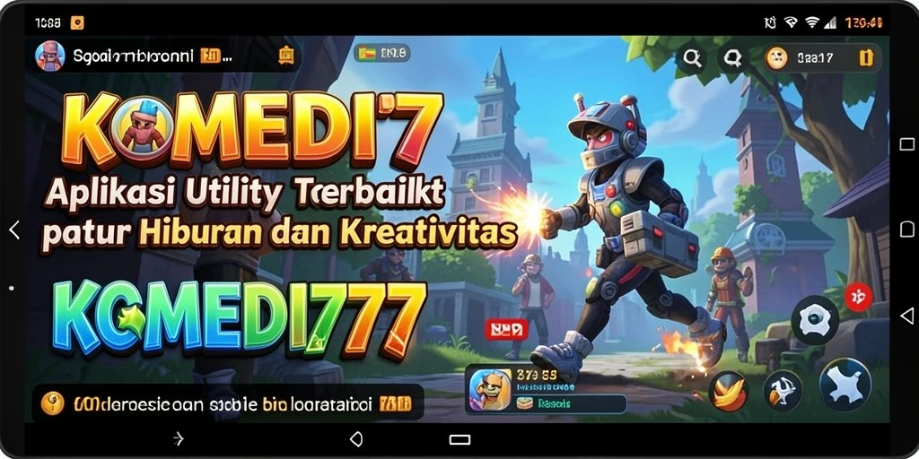 Tampilan screenshot aplikasi KOMEDI77 dengan berbagai fitur Utility.