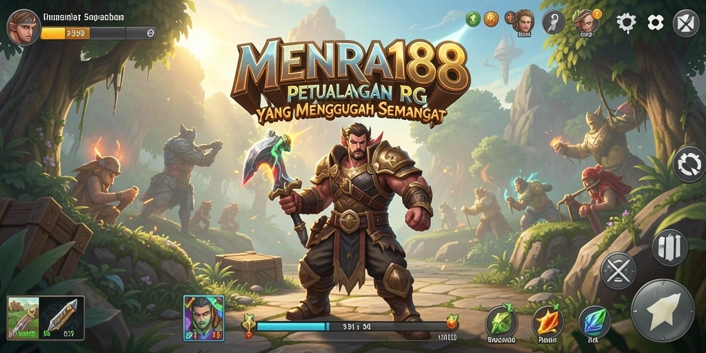 Tampilan utama gameplay MENARA188 menampilkan aksi pertempuran RPG yang mendebarkan.