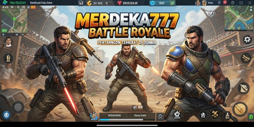 Screenshot gameplay MERDEKA777 yang menampilkan aksi pertempuran intens.