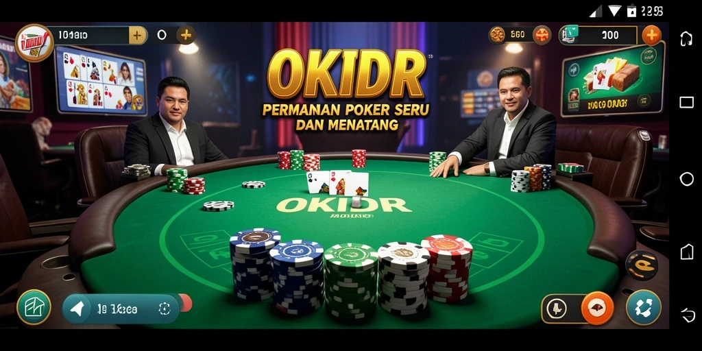 Tampilan gameplay Poker yang seru dan interaktif di OKIDR.