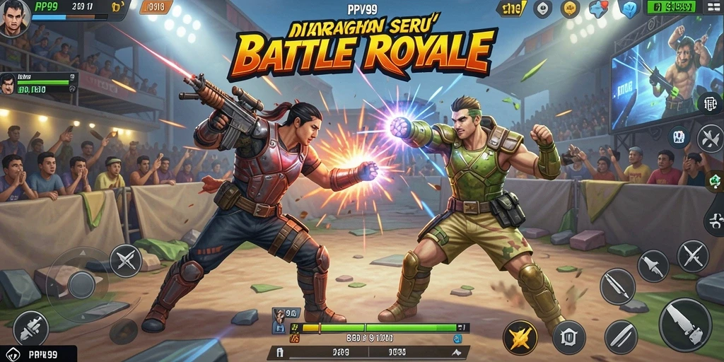 Tangkapan layar gameplay PPV99 dengan aksi Battle Royale yang mendebarkan.