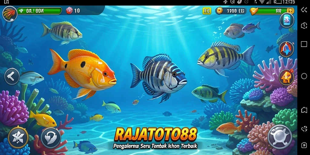 Screenshot menampilkan aksi seru dalam gameplay Tembak Ikan.